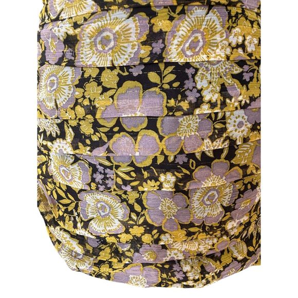 Zara Women's Sexy Floral One Shoulder‎ Whimsigoth Boho Gathered Mini Dress M - Picture 6 of 16